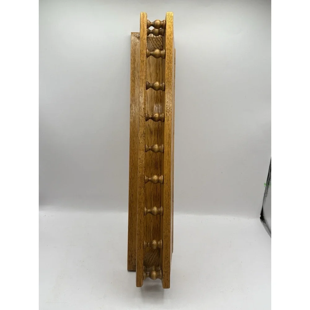 Vintage Spindle Rail Solid Oak Wood Wall Mounted Shelf 16
